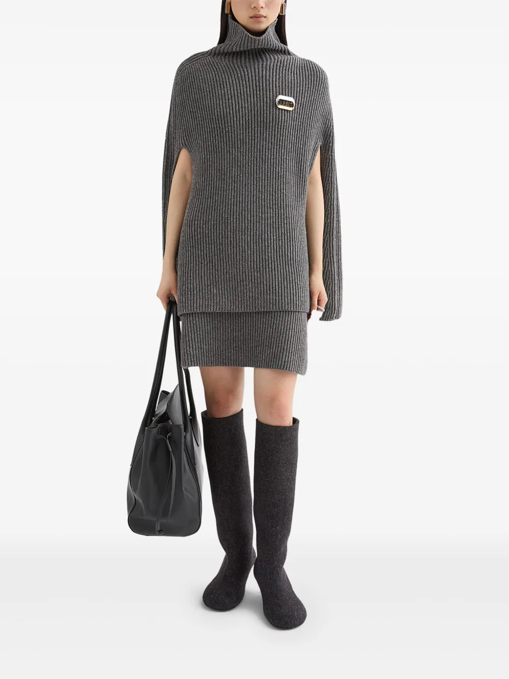 Jil Sander Wollen mini-rok - Grijs