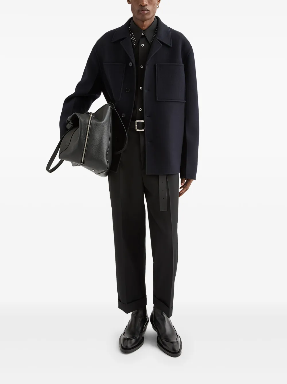 Jil Sander Wollen jack Blauw