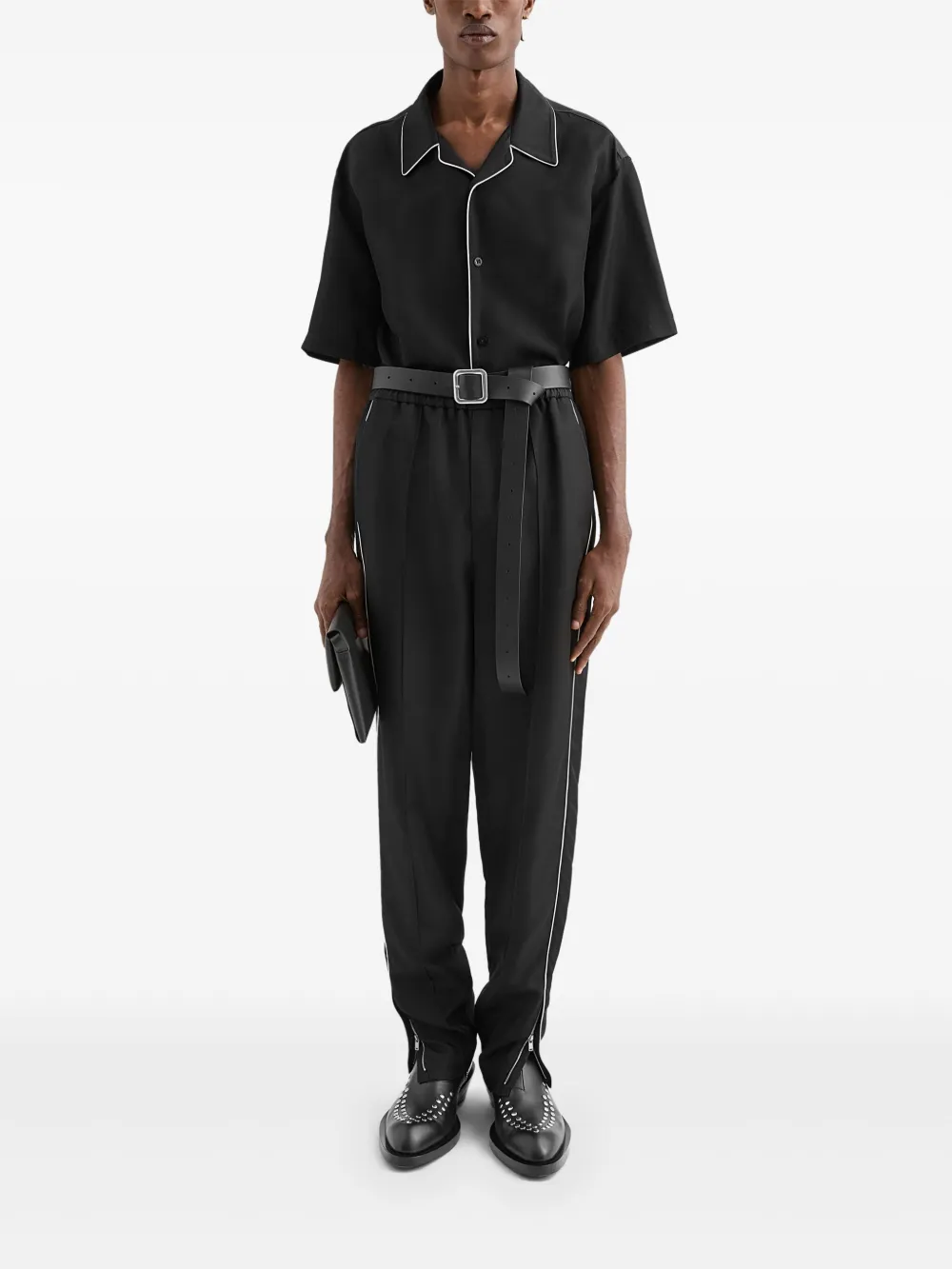 Jil Sander piped-trim shirt | Black | Image 1
