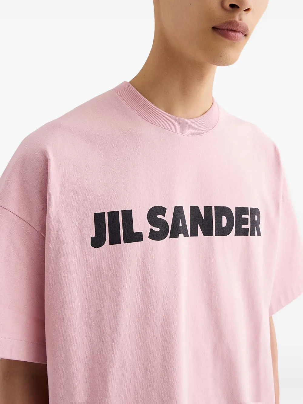 Jil Sander logo-print cotton T-shirt Roze