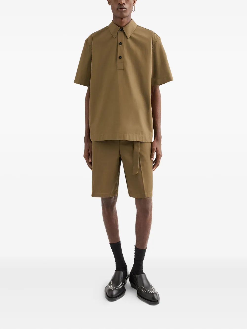 Jil Sander Katoenen Taffeta poloshirt - Groen