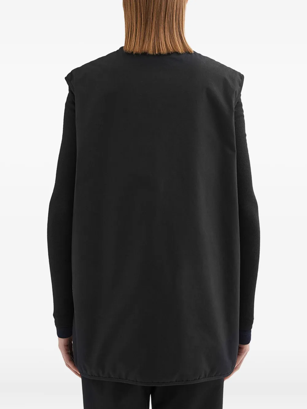 JIL SANDER+ Katoenen gewatteerde bodywarmer Zwart