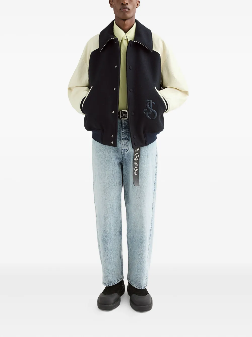 Jil Sander Jeans met logopatch - Blauw
