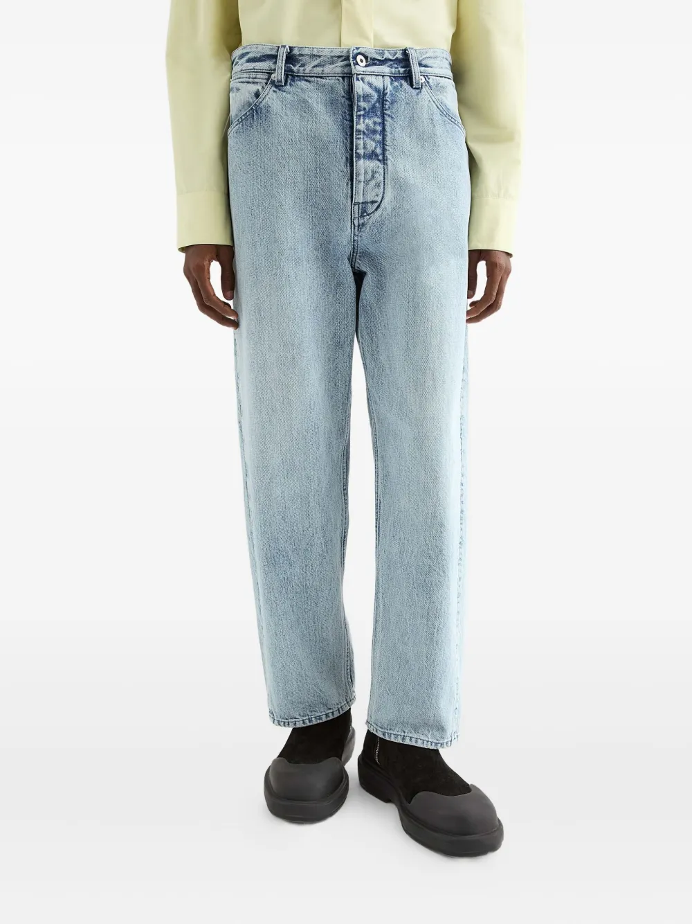 Jil Sander Jeans met logopatch Blauw