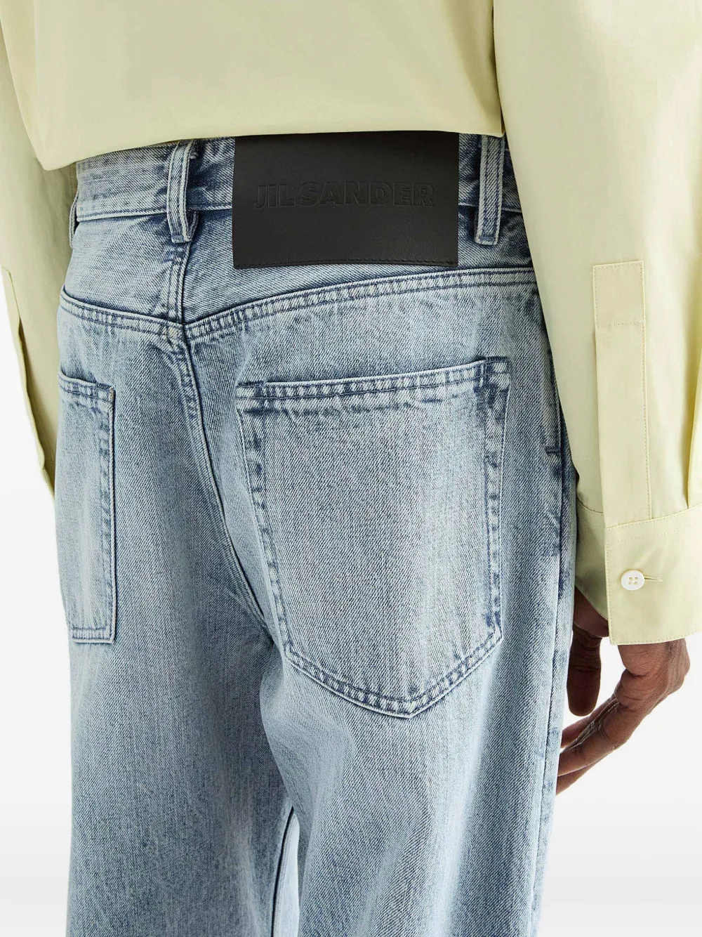 Jil Sander Jeans met logopatch Blauw
