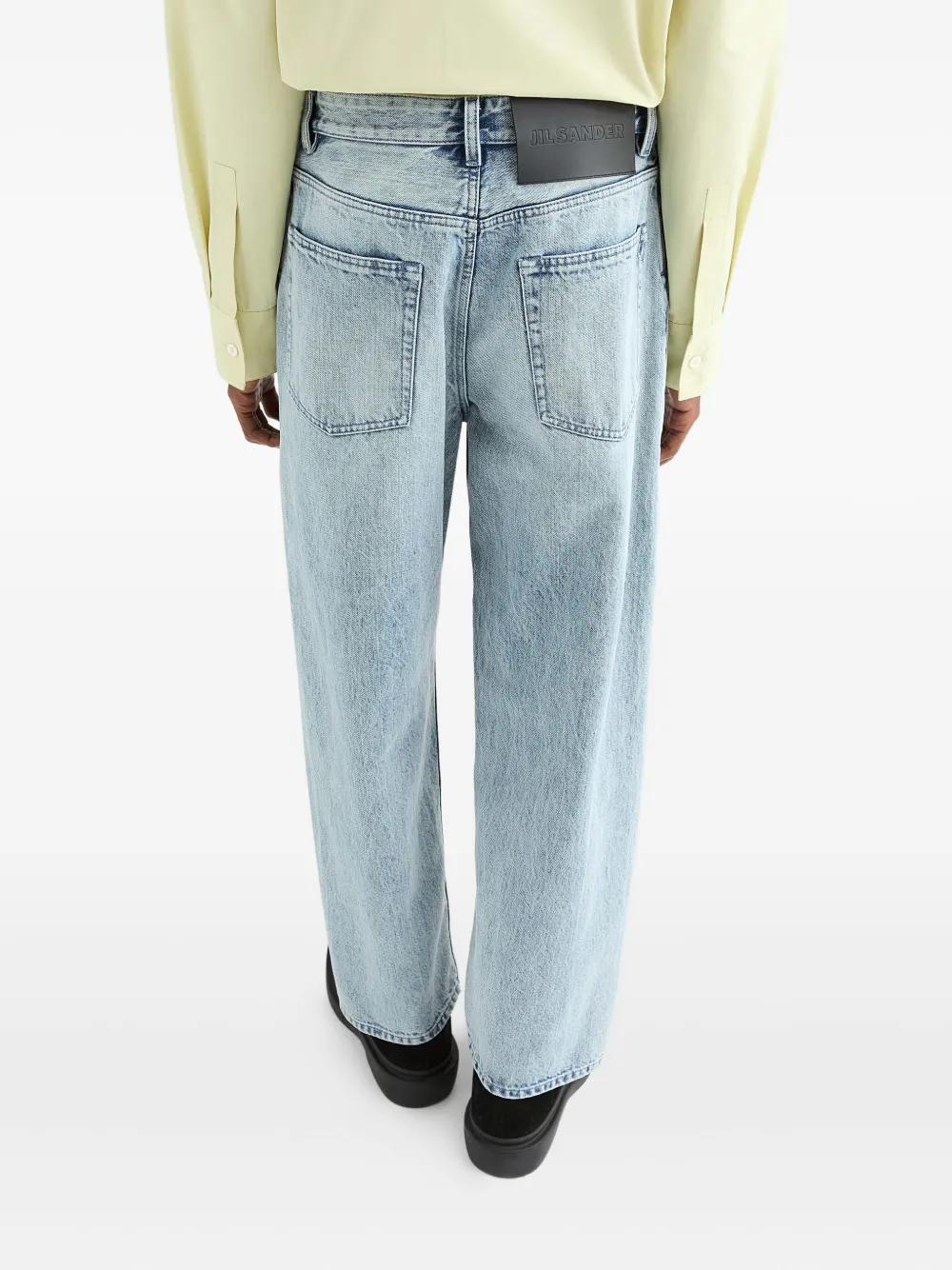 Jil Sander Jeans met logopatch Blauw