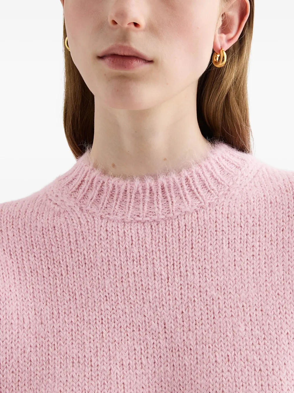Jil Sander ribbed-cuff alpaca-wool-blend sweater Roze
