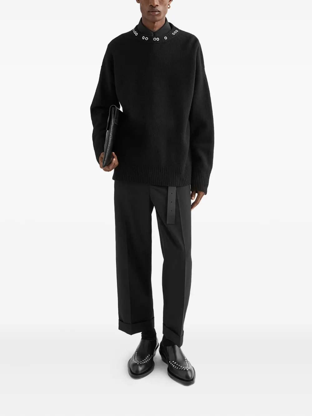 Jil Sander Trui verfraaid met ringlets - Zwart