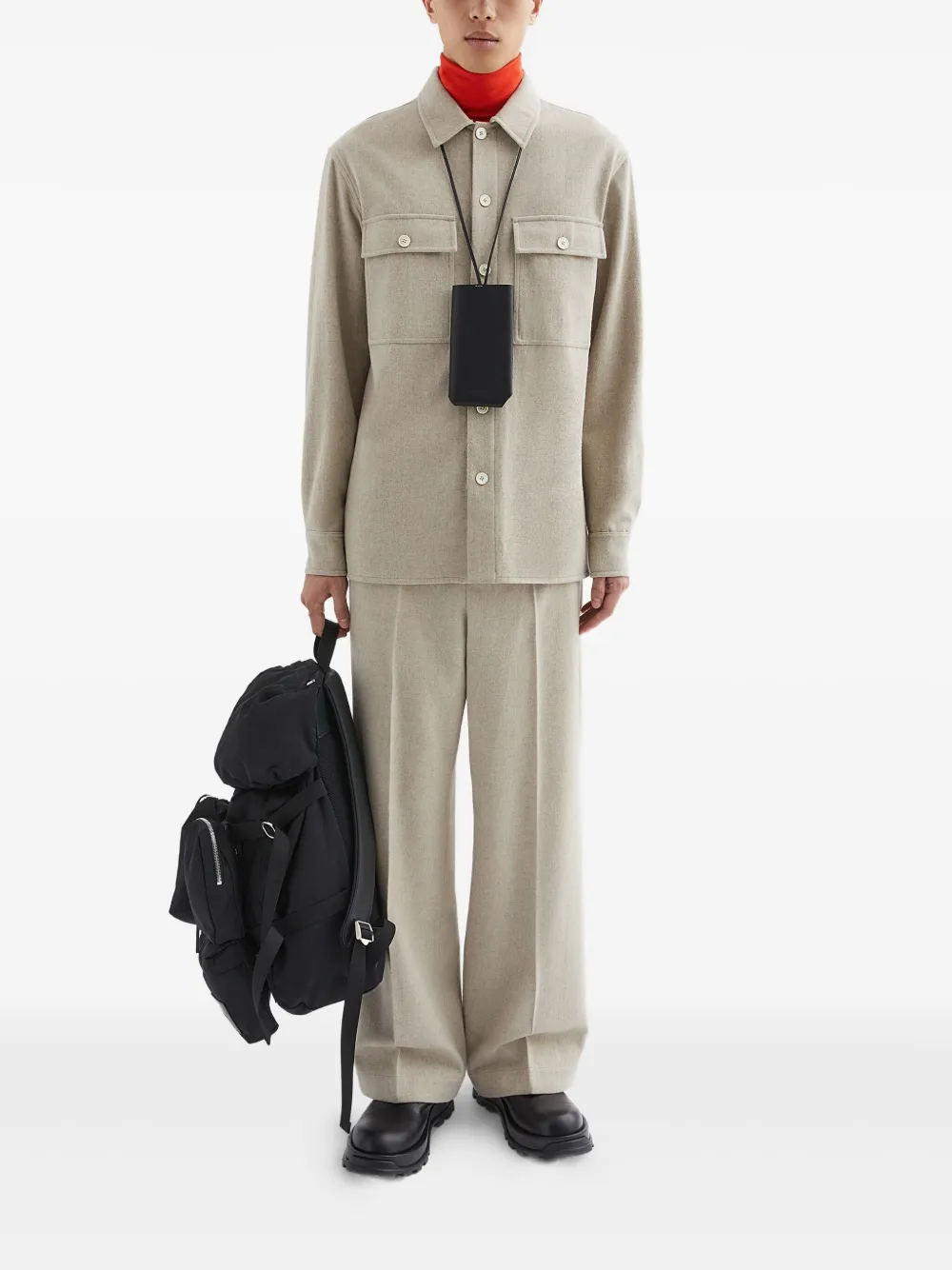 Jil Sander Wollen trainingsbroek Beige