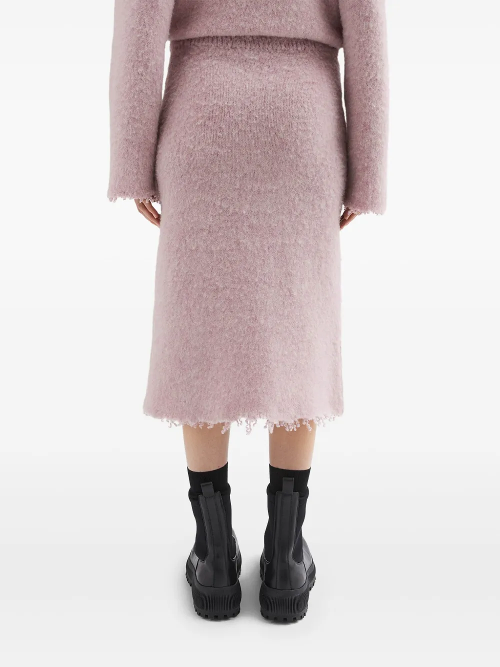 Jil Sander Wollen gebreide midi-rok Roze