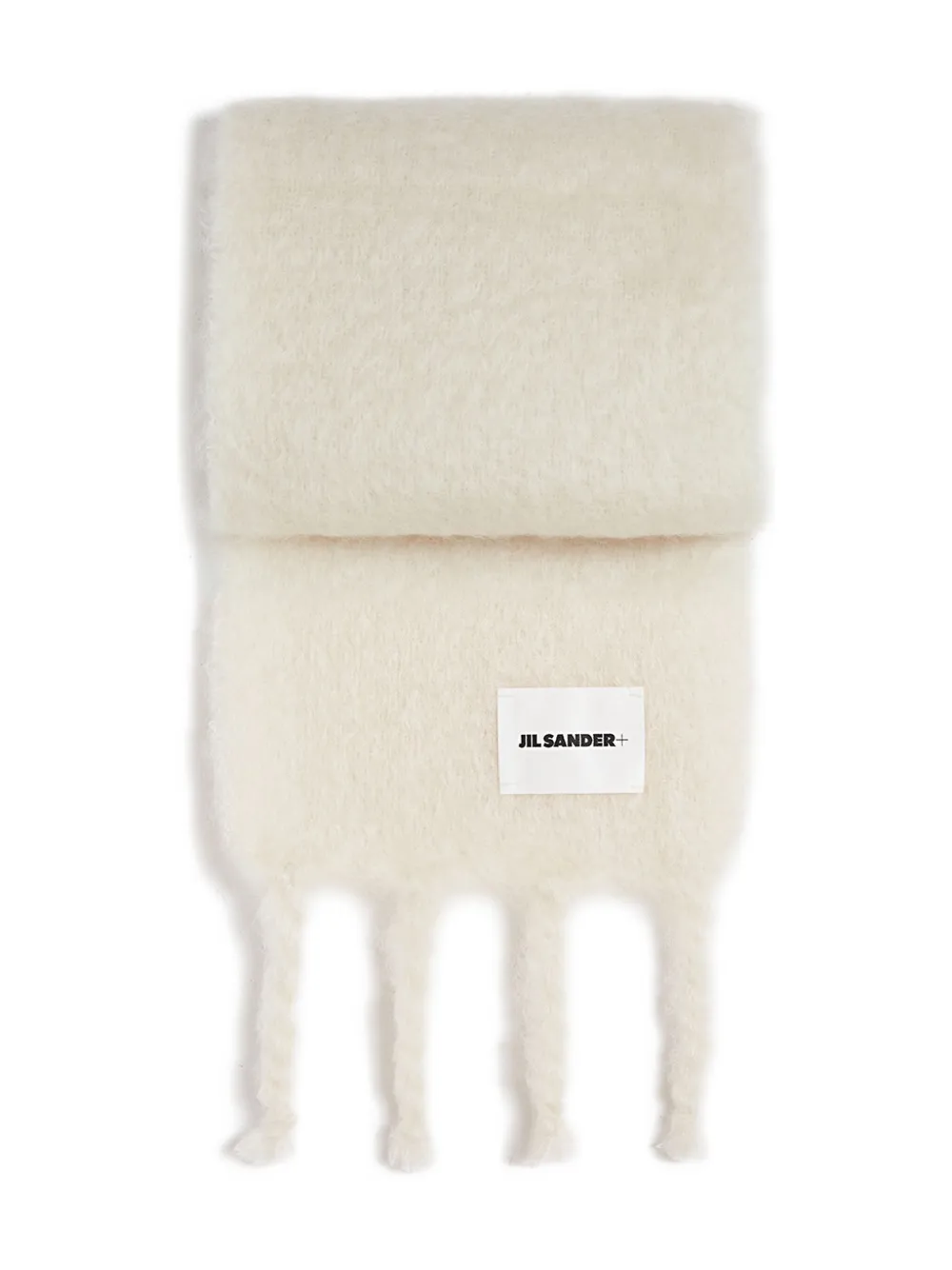 JIL SANDER+ bufanda con parche del logo | blanco | Image 1
