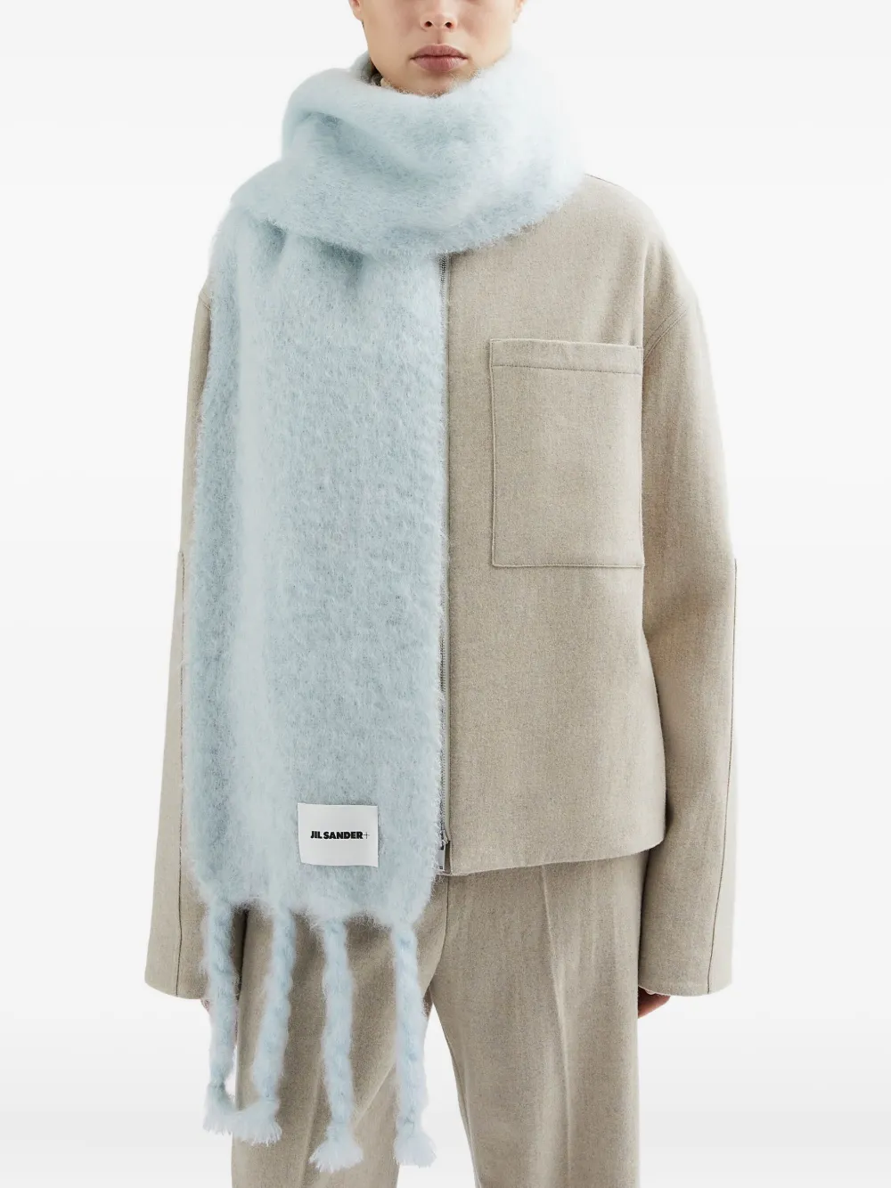 JIL SANDER+ Sjaal met logopatch Blauw