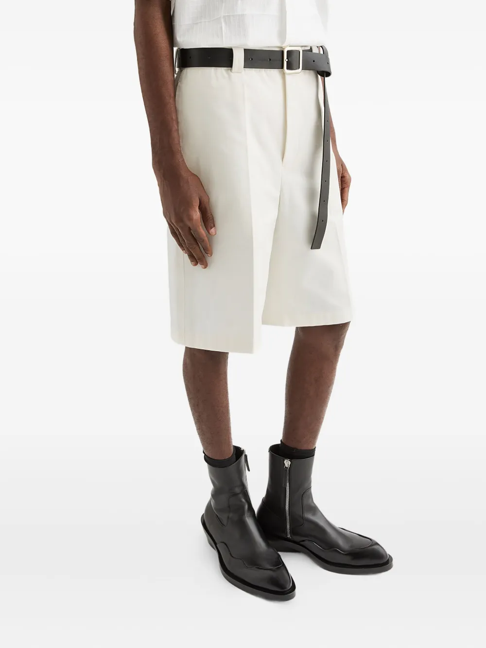 Jil Sander Shorts met ceintuur Wit