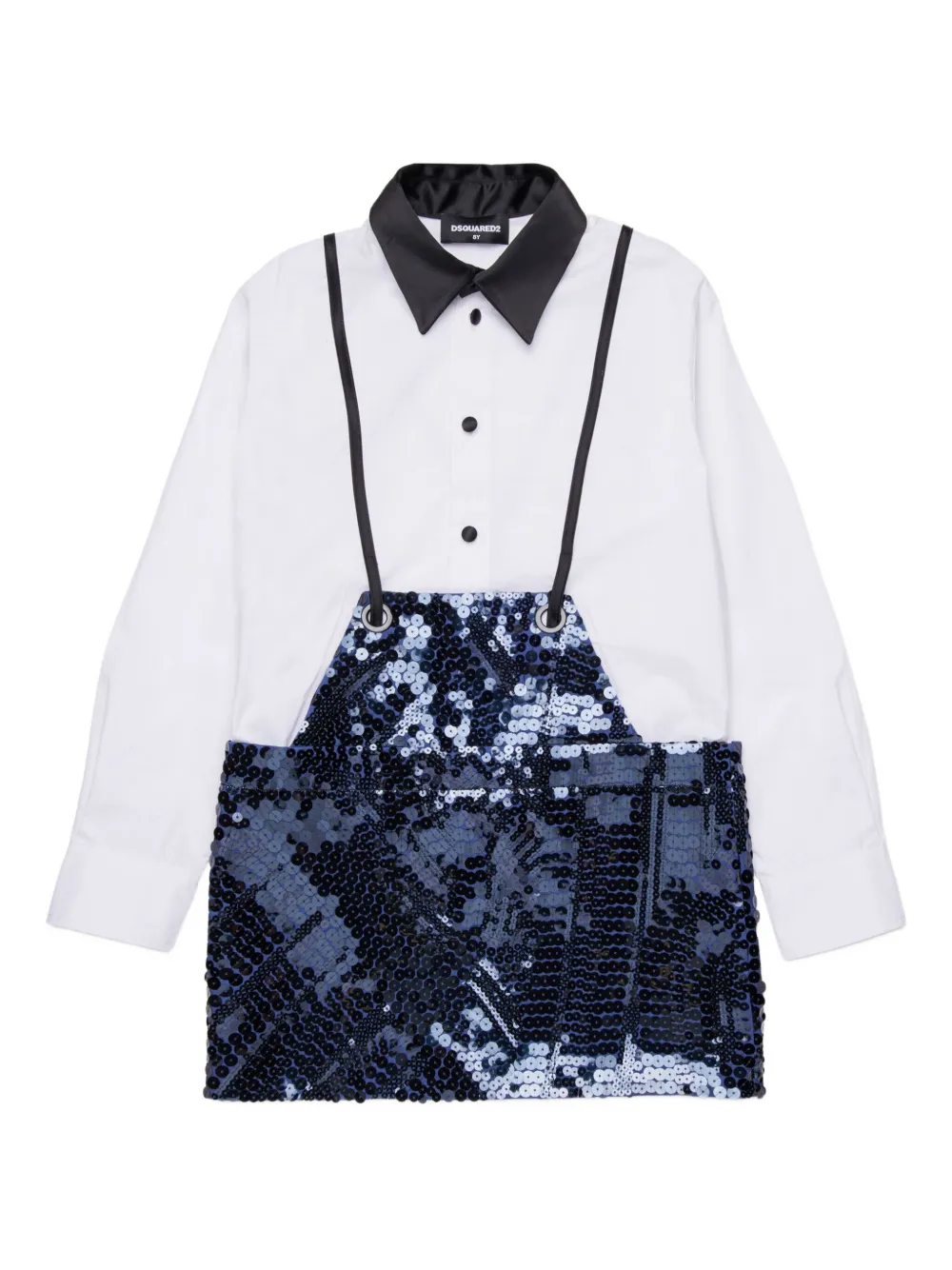 DSQUARED2 KIDS Mini-jurk verfraaid met pailletten Wit