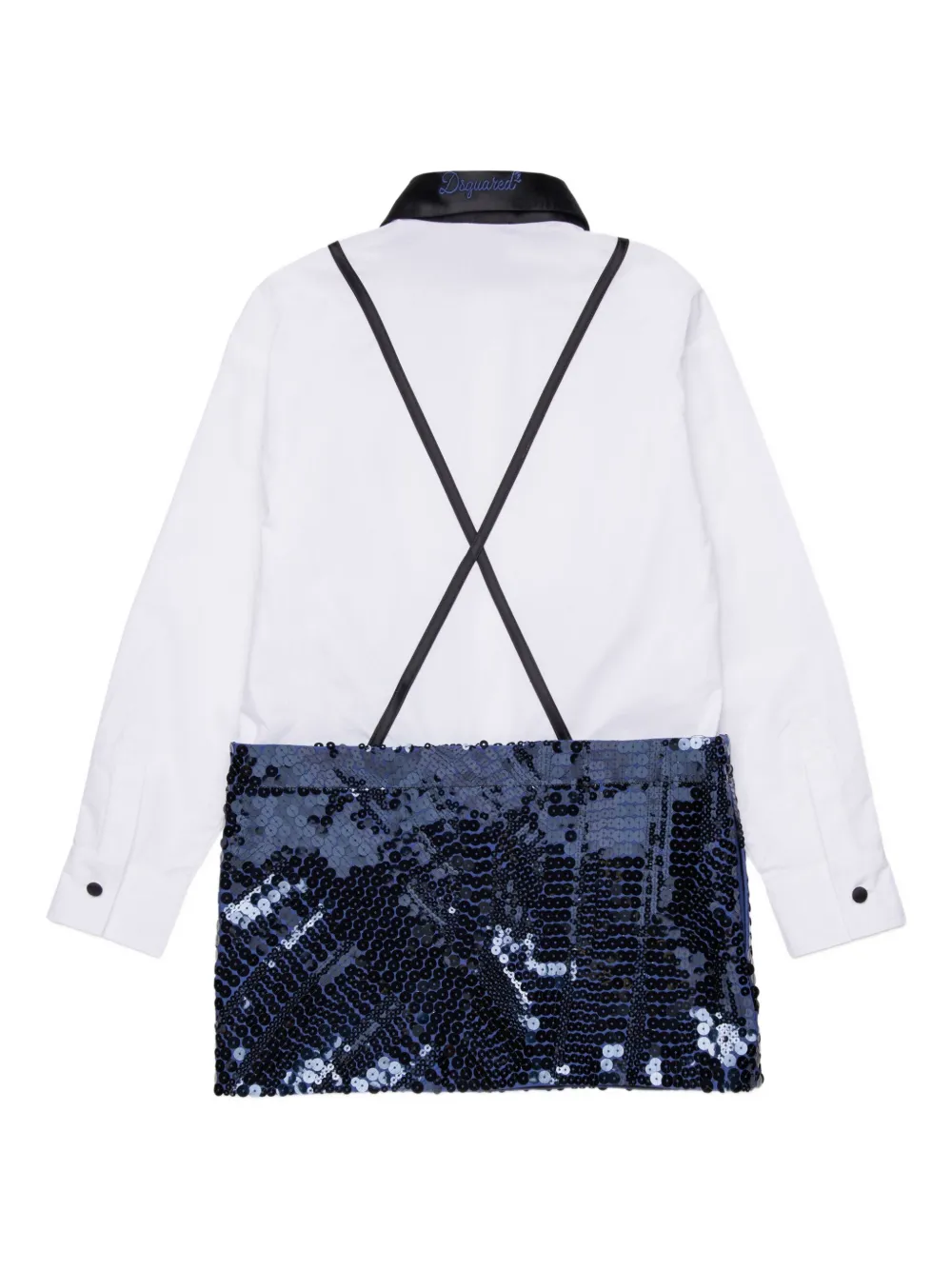 DSQUARED2 KIDS Mini-jurk verfraaid met pailletten Wit