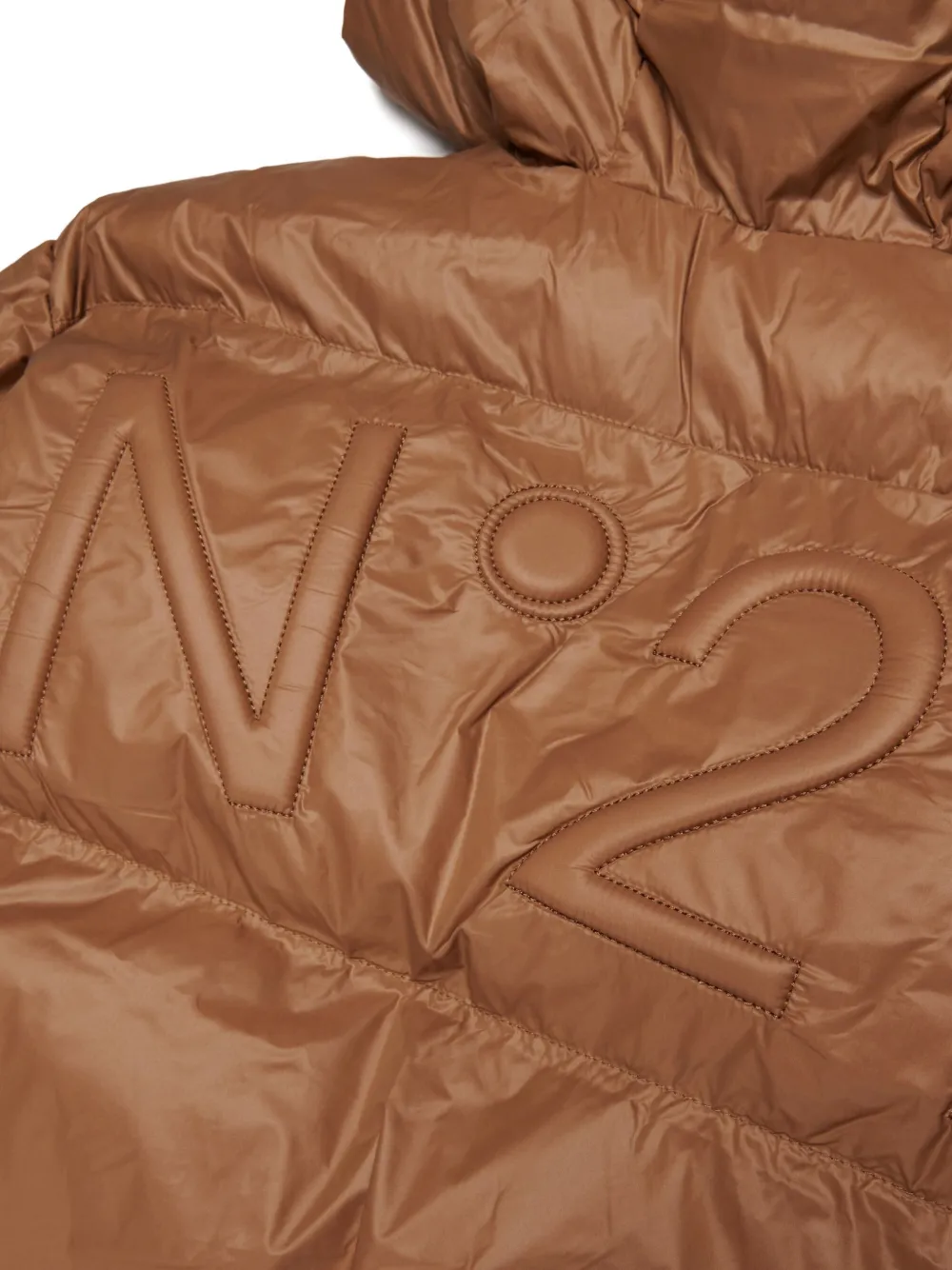 N°21 Hooded Quilted Jacket In Brown