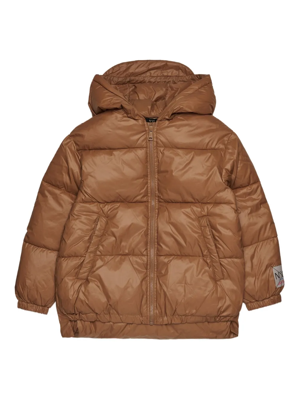 N°21 Hooded Quilted Jacket In Brown