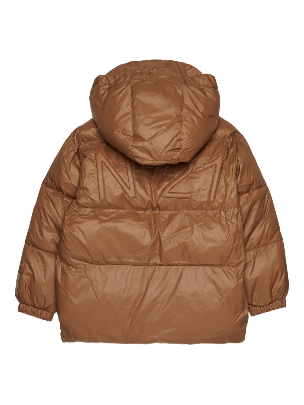 N°21 Hooded Quilted Jacket In Brown