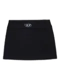 Diesel Kids logo-embroidered mini skirt - Black