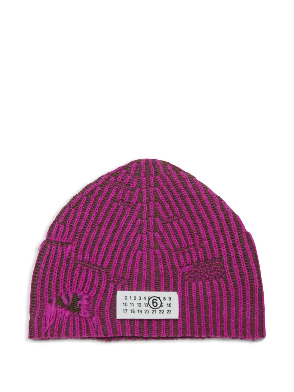 MM6 Maison Margiela kids 帽子 MM6 Maison Margiela Kids 数字贴花套头帽| 粉色| FARFETCH CN