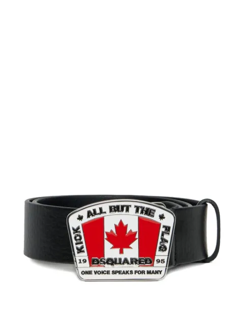 DSQUARED2 KIDS flag-buckle leather belt