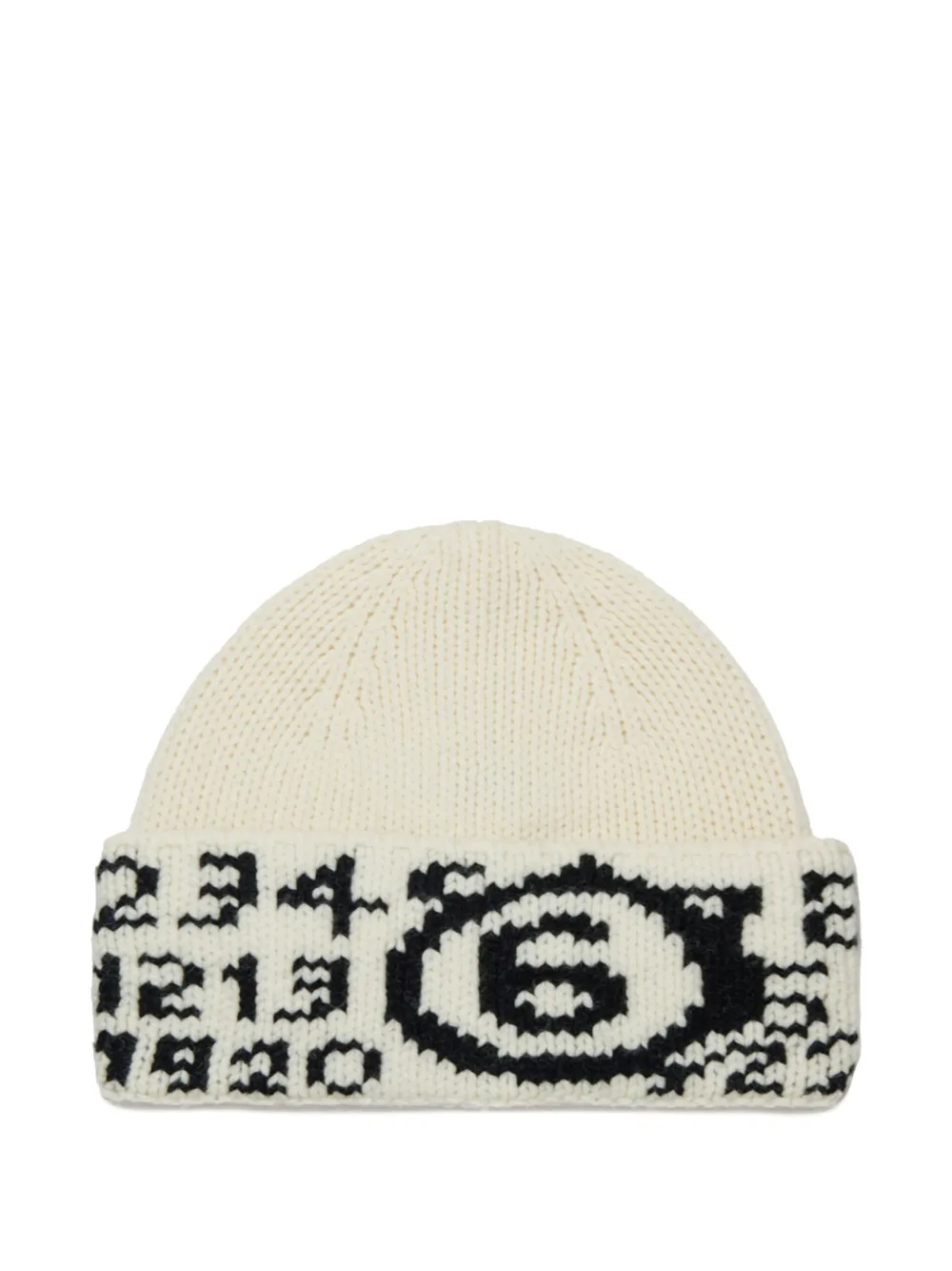 MM6 Maison Margiela Kids Muts met getallen intarsia Wit