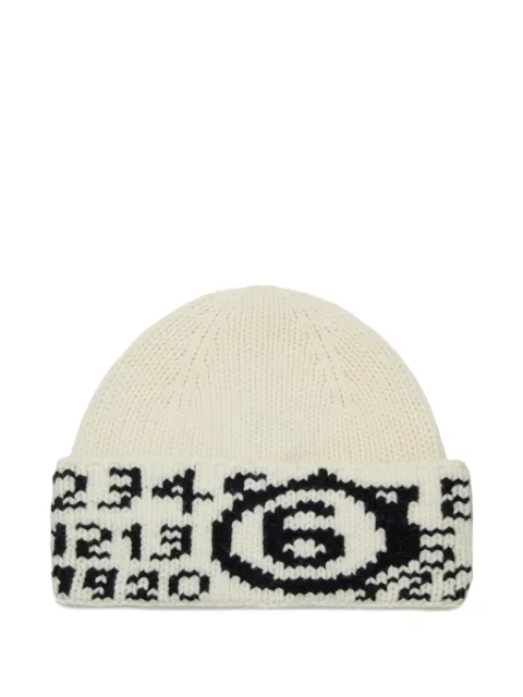 MM6 Maison Margiela Kids numbers-intarsia beanie
