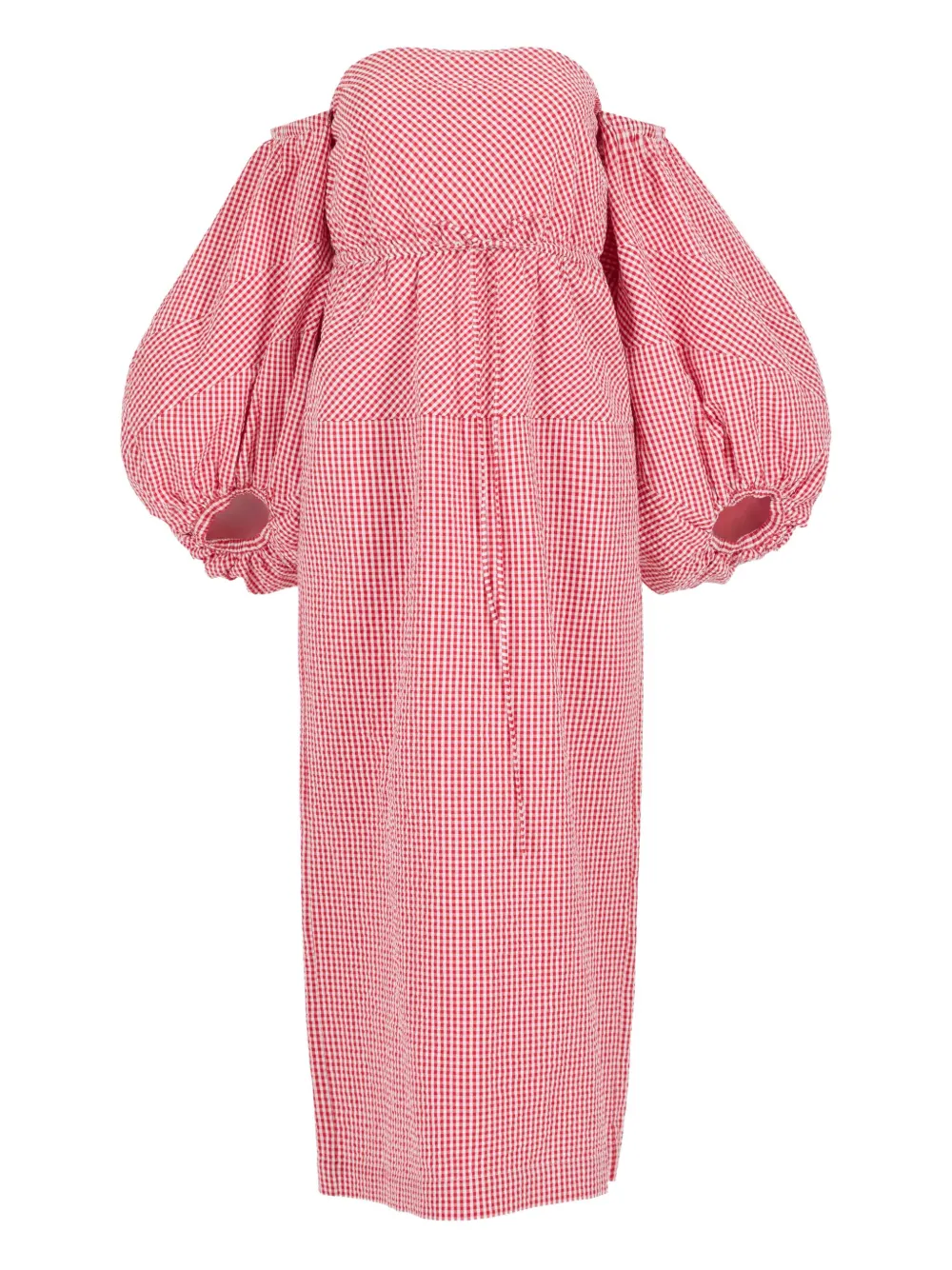 Rosie Assoulin gingham seersucker maxi dress - Red