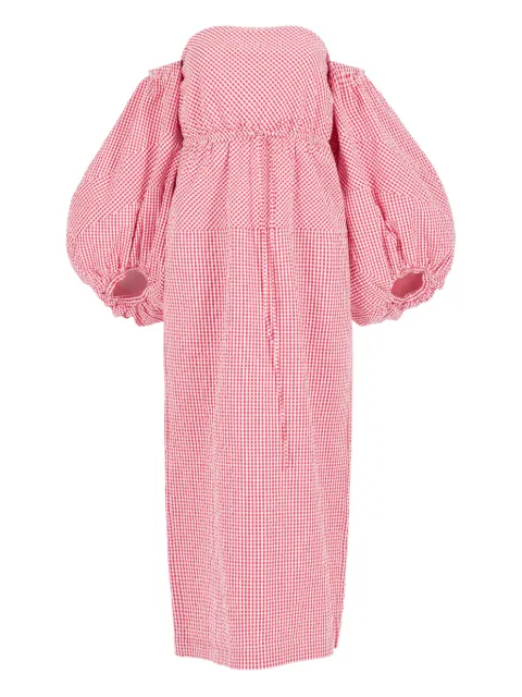 Rosie Assoulin vestido largo con motivo de cuadros gingham