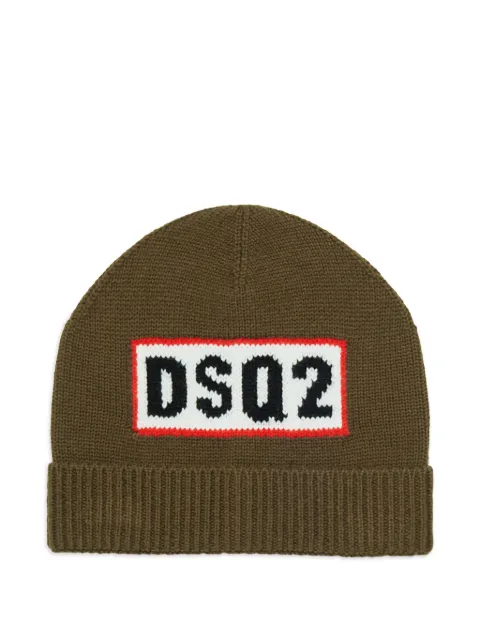 DSQUARED2 KIDS gorro tejido con logo en intarsia