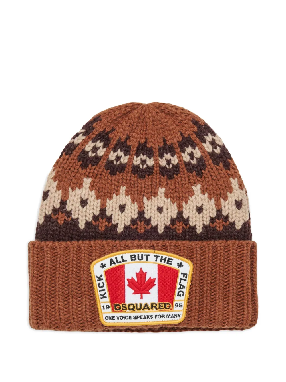 Dsquared2 Kids' Logo Knitted Beanie Hat In Brown