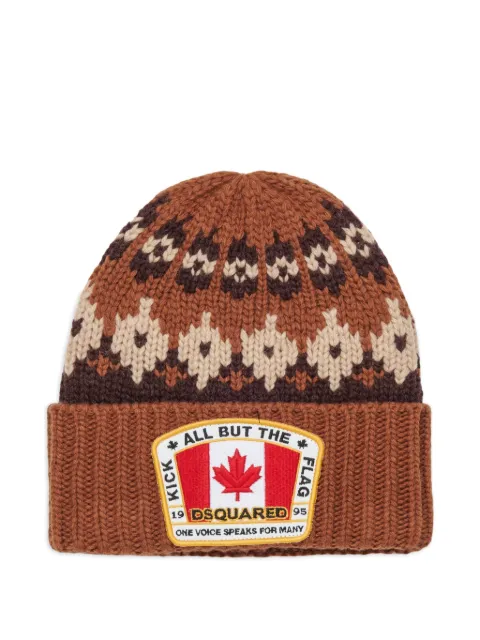 DSQUARED2 KIDS logo knitted beanie hat