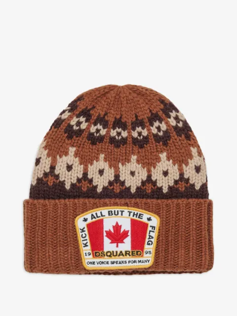 DSQUARED2 KIDS logo knitted beanie hat
