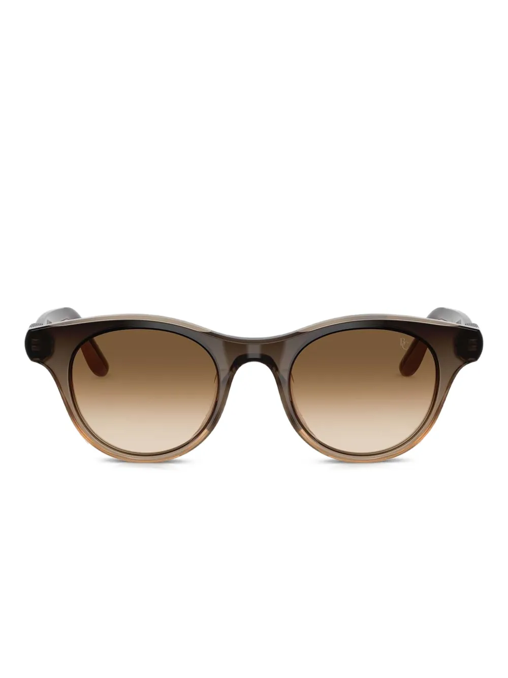 Brunello Cucinelli Zonnebril met rond montuur Bruin