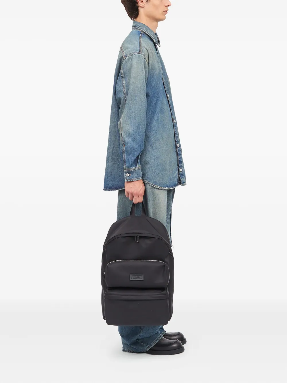 MM6 Maison Margiela Rugzak met patch - Zwart