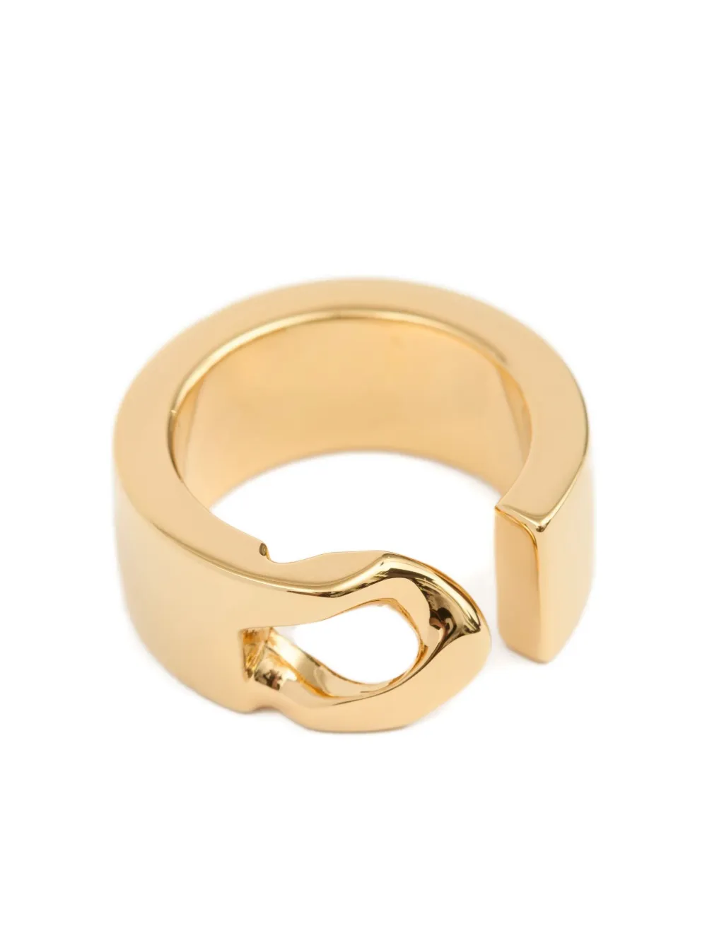 MM6 Maison Margiela Minimal ロゴ 3mm リング - ゴールドトーン MM6 Maison Margiela Minimal ロゴ 3mm リング - ゴールドトーン