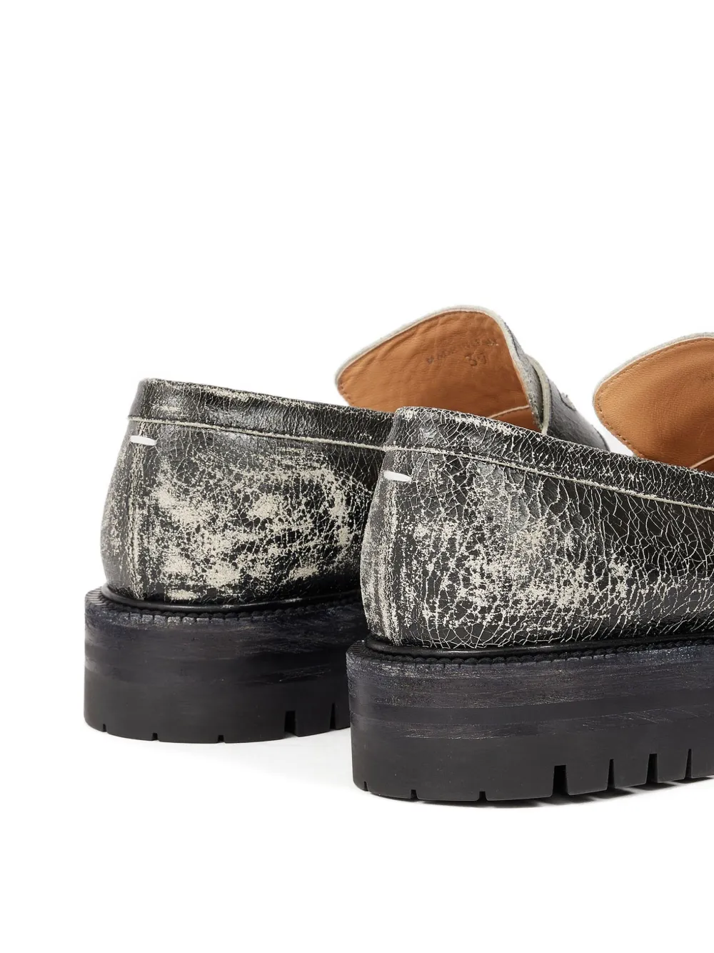 Maison Margiela Taby County crackled loafers Zwart