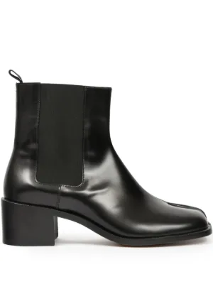 Maison Margiela Tabi レザーアンクルブーツ | ブラック | FARFETCH JP