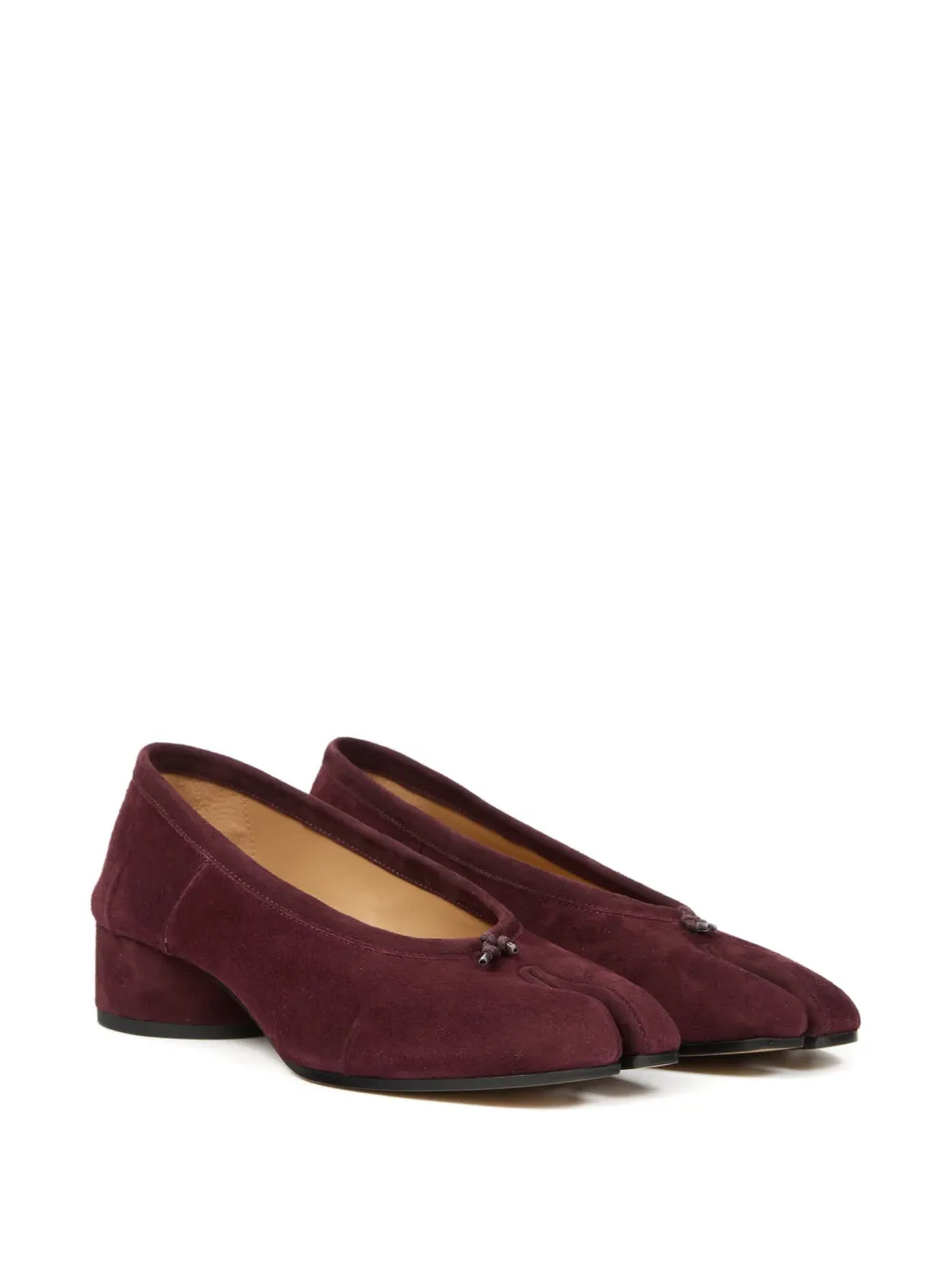 Maison Margiela Tabi block-heel suede pumps Red