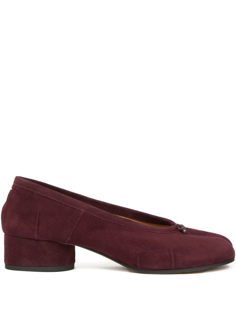 Maison Margiela Tabi block-heel suede pumps Red