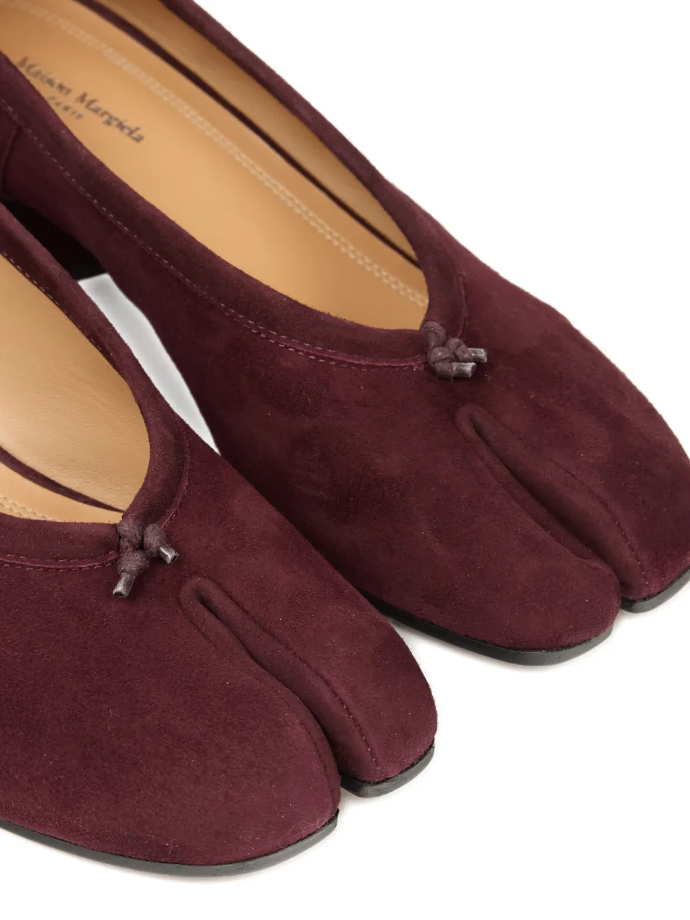 Maison Margiela Tabi block-heel suede pumps Red