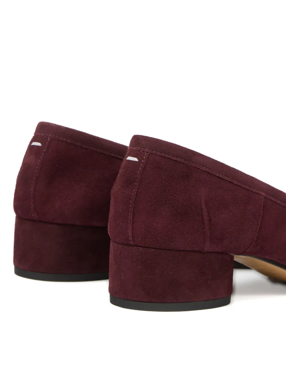 Maison Margiela Tabi block-heel suede pumps Red