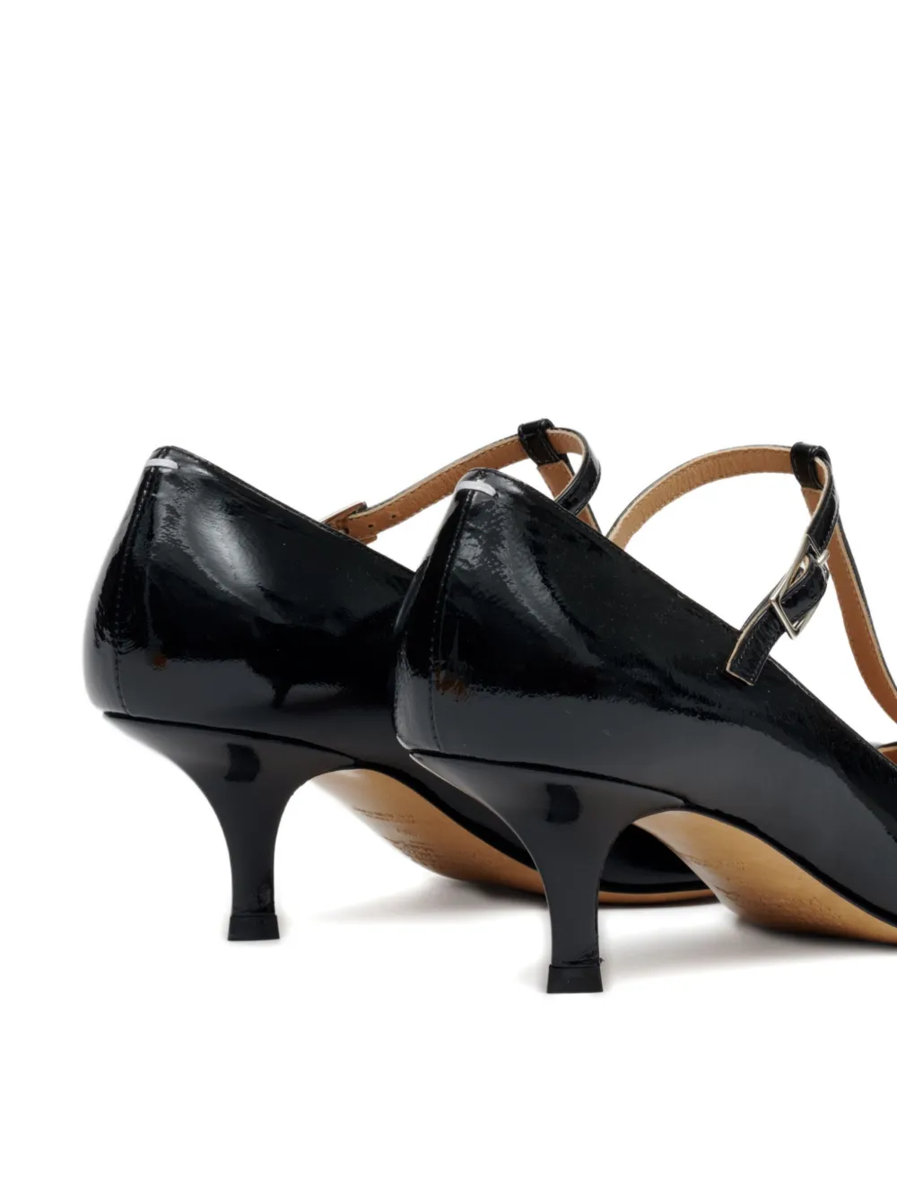 Maison Margiela 55mm Kinkies patent-leather T-bar pumps Zwart