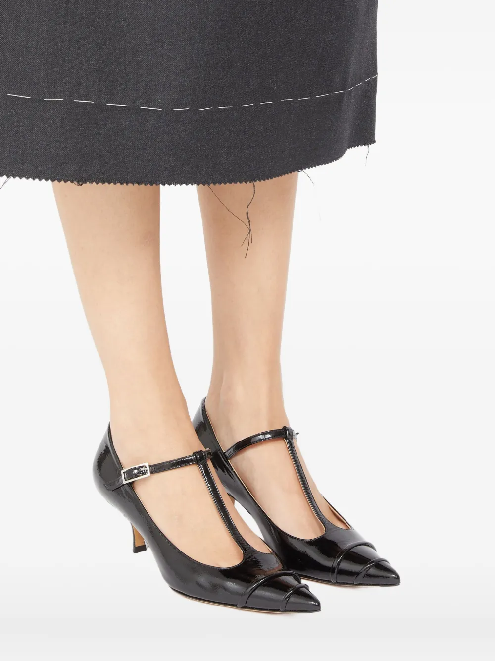 Maison Margiela 55mm Kinkies patent-leather T-bar pumps Zwart