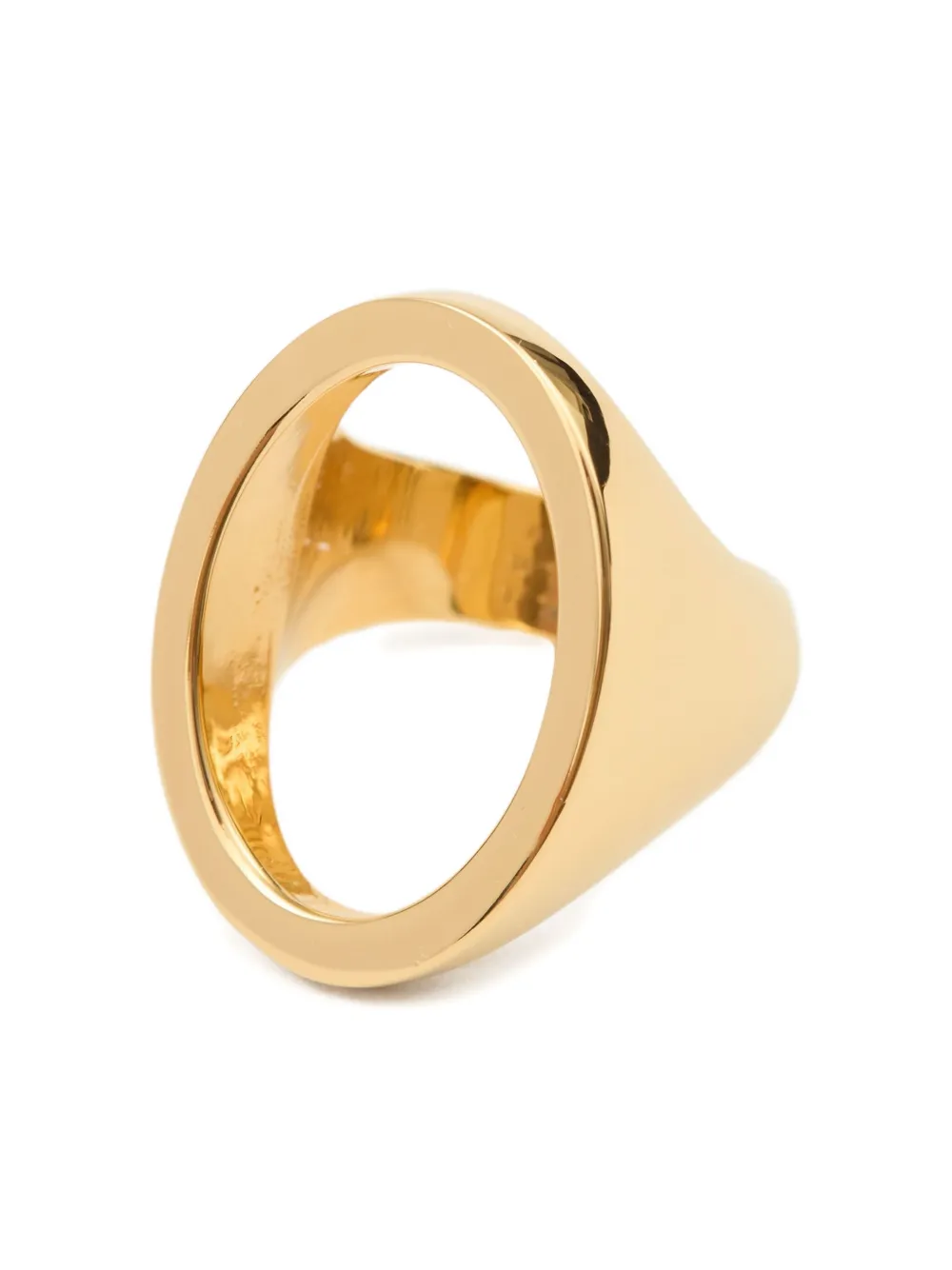 MM6 Maison Margiela Minimal ロゴ 4mm リング - ゴールドトーン MM6 Maison Margiela Minimal ロゴ 4mm リング - ゴールドトーン