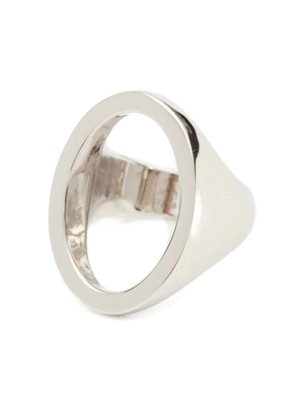 MM6 Maison Margiela Anello Minimal con logo 4mm - Argento