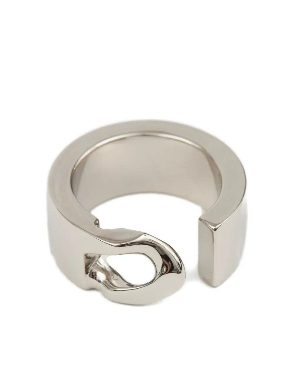 MM6 Maison Margiela Minimal ロゴ 3mm リング - シルバートーン MM6 Maison Margiela Minimal ロゴ 3mm リング - シルバートーン