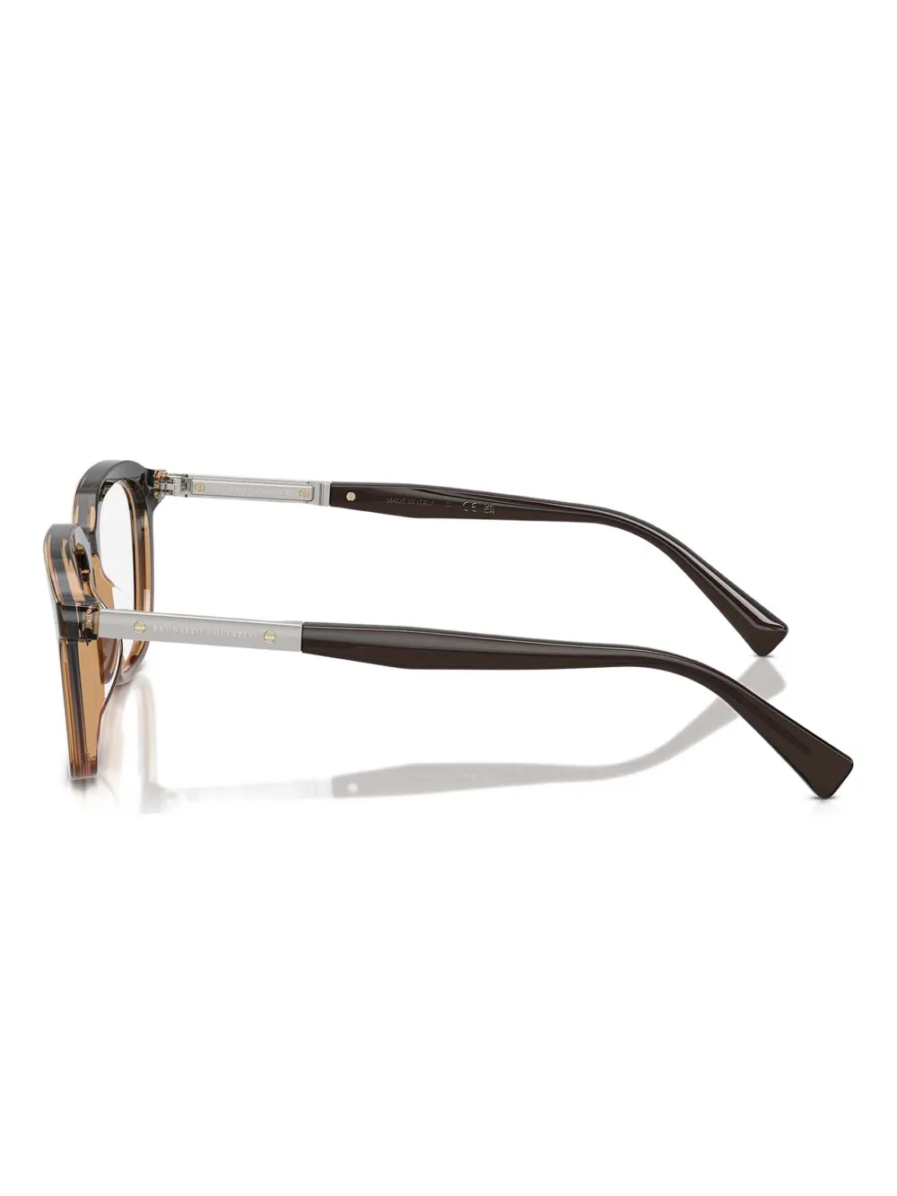 Brunello Cucinelli Metal-frame Rectangle Glasses In Black