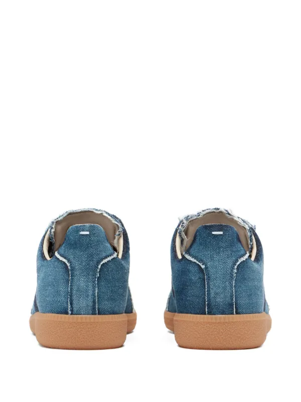 Maison Margiela Replica Denim Sun-Faded Sneakers | Blue | FARFETCH