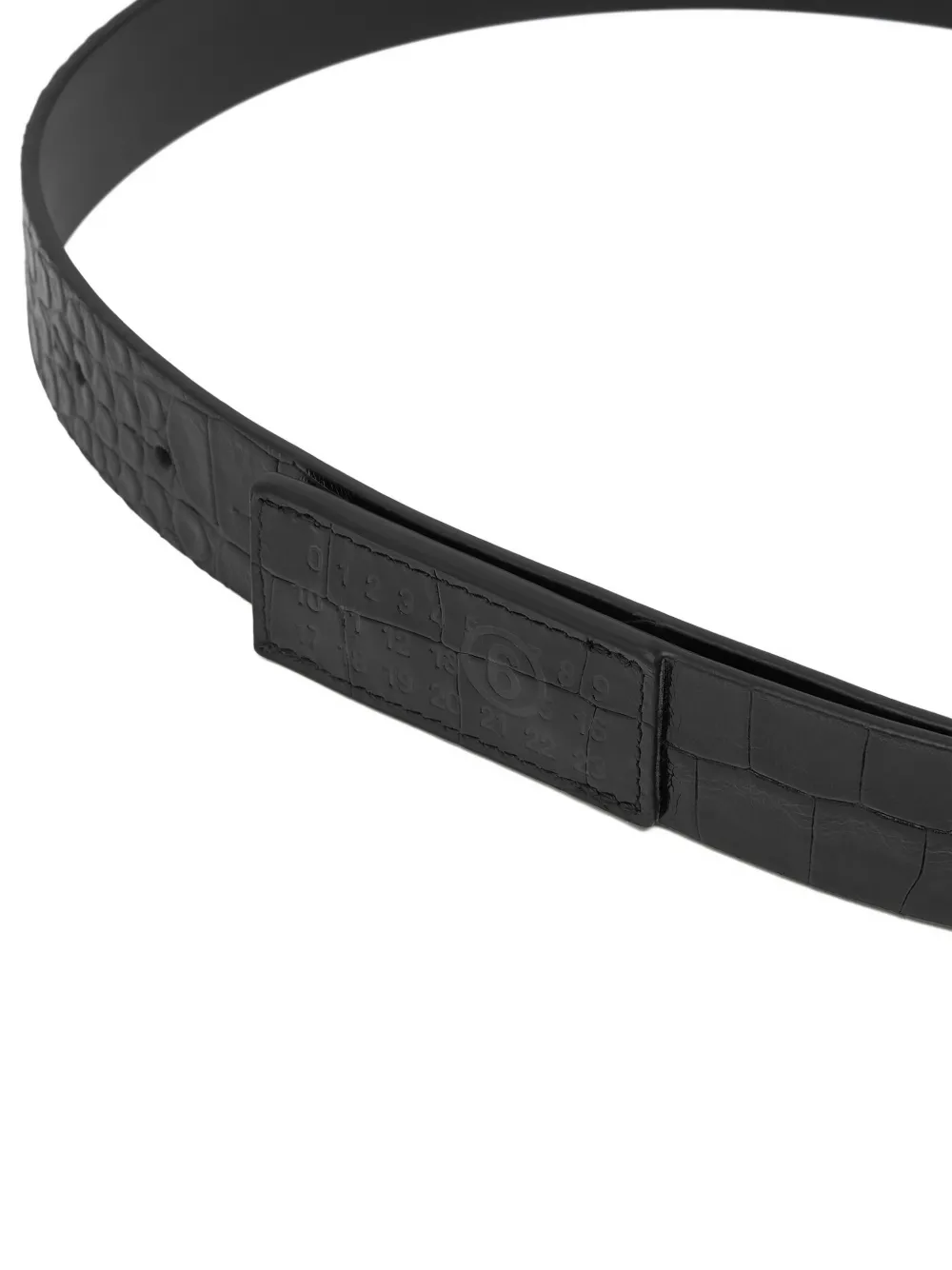 MM6 Maison Margiela crocodile-effect leather belt Zwart